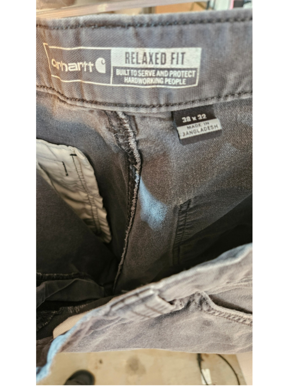 Carhartt BN2802-M Rugged Flex Double Knee Utility Work Pants Gray Relaxed Fit M - Picture 8 of 10